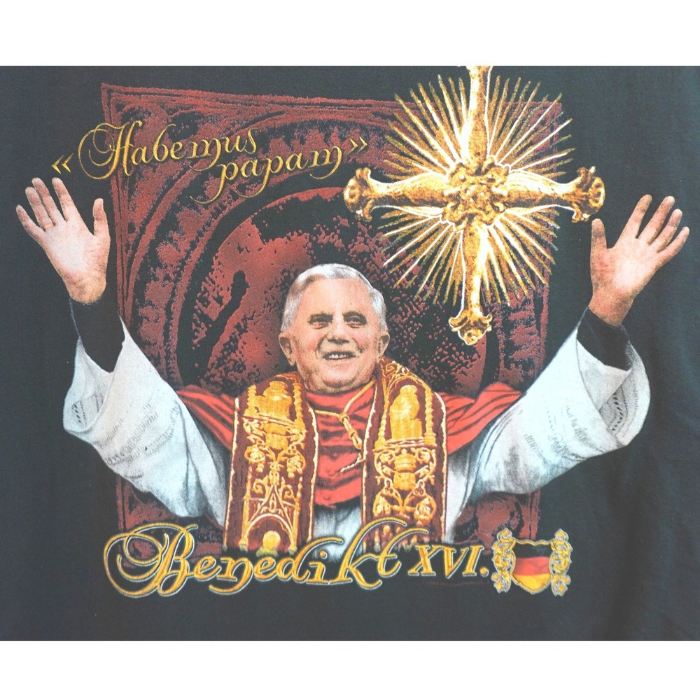 Pope Benedict XVI T-Shirt size XL German Flag Spirit of Nature Bassimo Black Tee